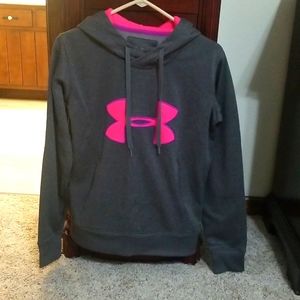 Small gray/pink under armor woman's hoodie